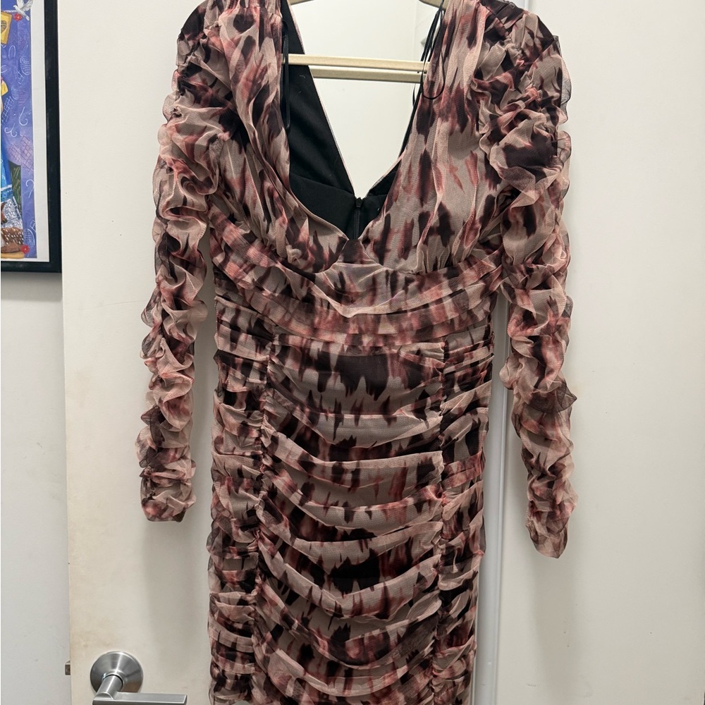 Zara Ruched Multicolor Dress